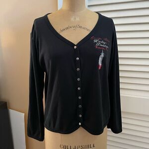 HARLEY DAVIDSON | ocean state warwick rhode island long sleeve crop snap up top